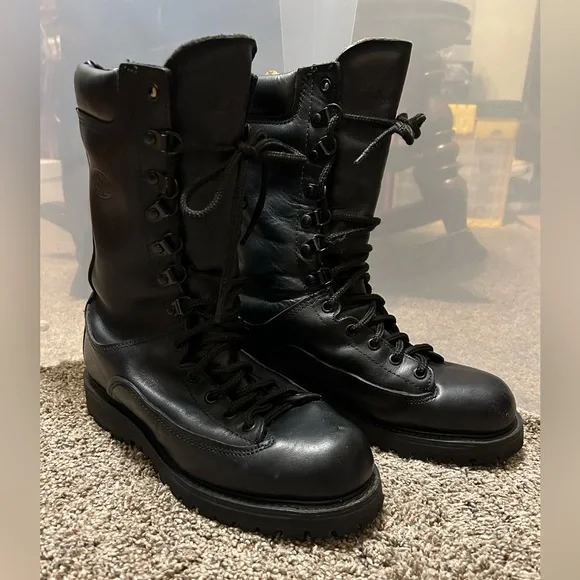 MATTERHORN MEN'S BLACK LEATHER 200 GRAM 1949 BOOTS Insulated 6.5W Made In USA - Picture 3 of 11